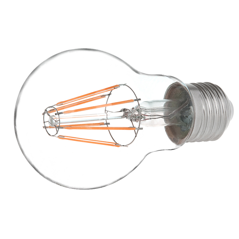 A19 E26/E27 6W LED Vintage Antique Filament Light Bulb, 60W Equivalent, 4-Pack, AC100-130V or 220-240V